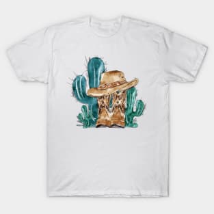 Cowboy hat with boots.Cactus T-Shirt